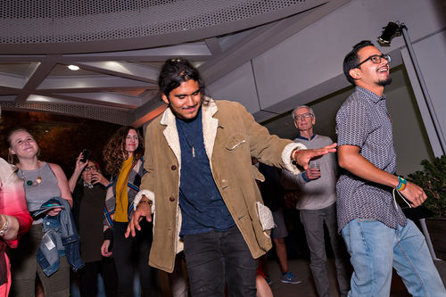 Guests dance to the music of Jungle Fire at the opening of Radical Women. Hammer Museum, Los Angeles, September 16, 2017
