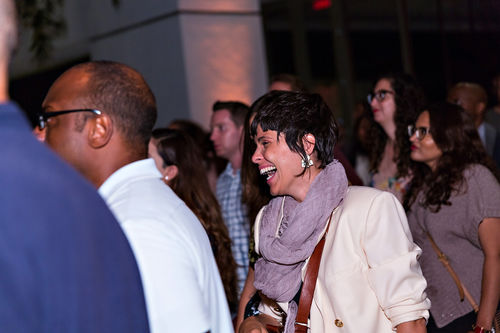 Guests dance to the music of Jungle Fire at the opening of Radical Women. Hammer Museum, Los Angeles, September 16, 2017

