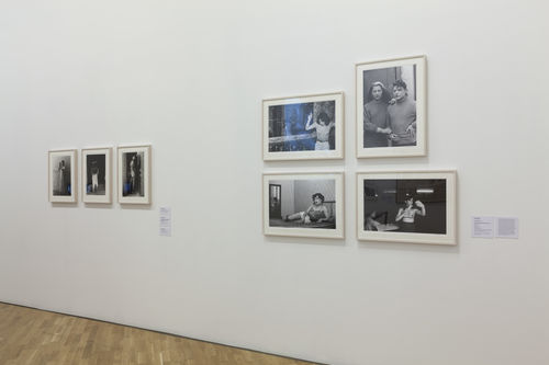 Lugares sociais (Social Places) gallery. From left to right: three photographs by Graciela Iturbide and Paz Errázuriz, four photographs from the series La manzana de Adán (Adam's Apple). Installation view at Pinacoteca de São Paulo
