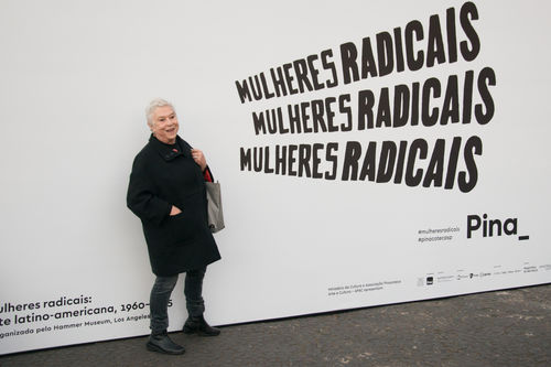 Artist Paz Errázuriz at the opening of Radical Women. Pinacoteca de São Paulo, August 18, 2018
