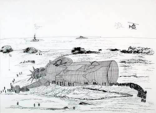 Fig. 1. Marta Minujín, Statue of Liberty lying down, 1979