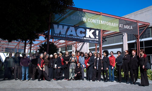 Fig. 5. Artists participating in the exhibition WACK! Art and the Feminist Revolution gathered in front of the Geffen Contemporary at MOCA, Los Angeles, 2007