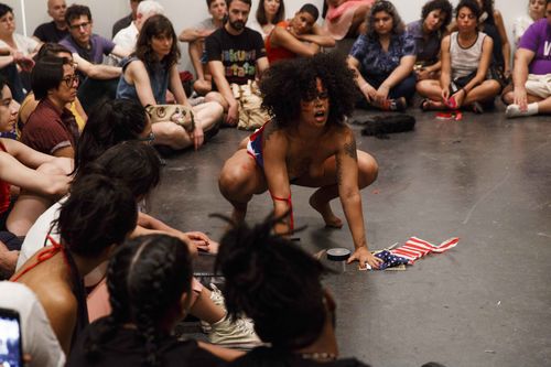 Awilda Rodríguez Lora performs at Cuerpxs Radicales: Radical Bodies in Performance. Brooklyn Museum, July 5, 2018