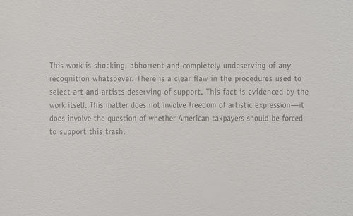 Wall text from Andrea Fraser, "Notes on the Margin," 1990–2013. Installation view at the Hammer Museum, Los Angeles 