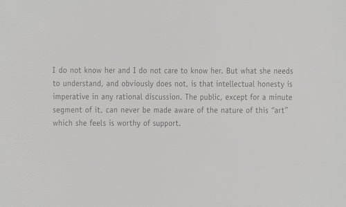 Wall text from Andrea Fraser, "Notes on the Margin," 1990–2013. Installation view at the Hammer Museum, Los Angeles 