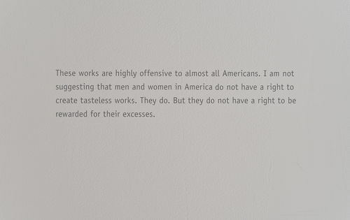 Wall text from Andrea Fraser, "Notes on the Margin," 1990–2013. Installation view at the Hammer Museum, Los Angeles 
