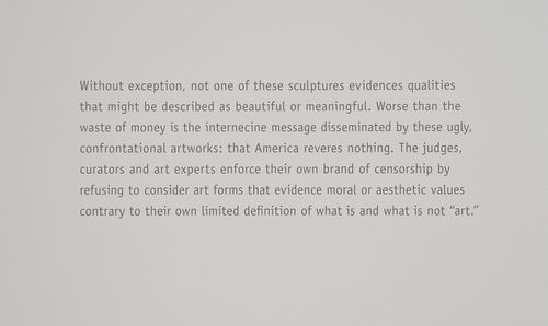 Wall text from Andrea Fraser, "Notes on the Margin," 1990–2013. Installation view at the Hammer Museum, Los Angeles 