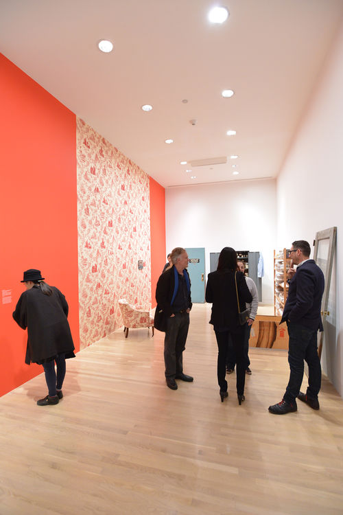 Guests in gallery during the opening of "Take It or Leave It," Hammer Museum, Los Angeles, February 8, 2014