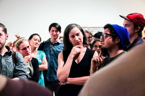 Andrea Fraser performing "May I Help You?" Hammer Museum, Los Angeles, March 8, 2014