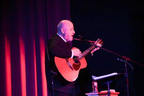 Stephen Prina performing at the Hammer Museum, Los Angeles, March 20, 2014
