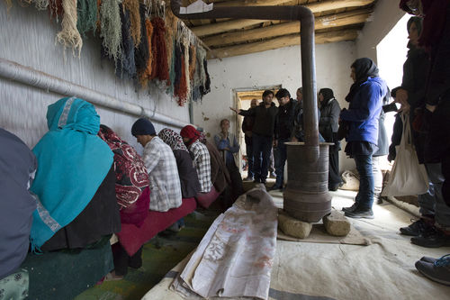 Visiting a weaving studio in Bamiyan, Afghanistan.  Photo: Lisa Anne Auerbach
