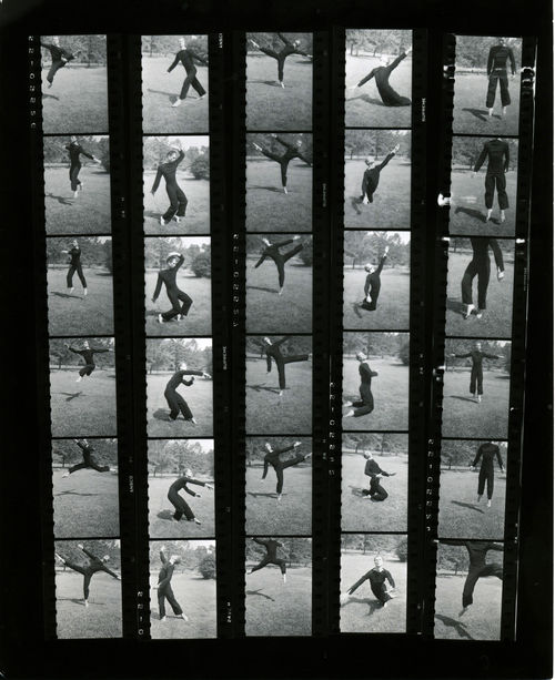 Hazel Larsen Archer, contact sheet of Merce Cunningham dancing, n.d.