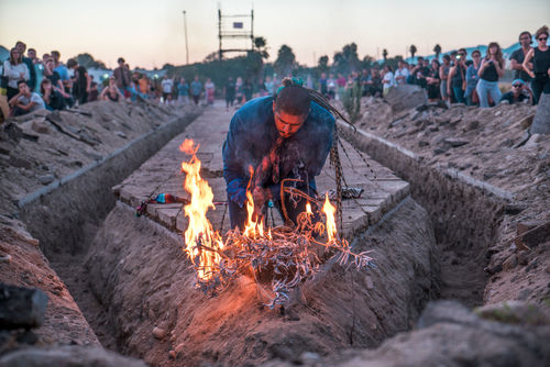 Rafa Esparza, building: a simulacrum of power, 2014.