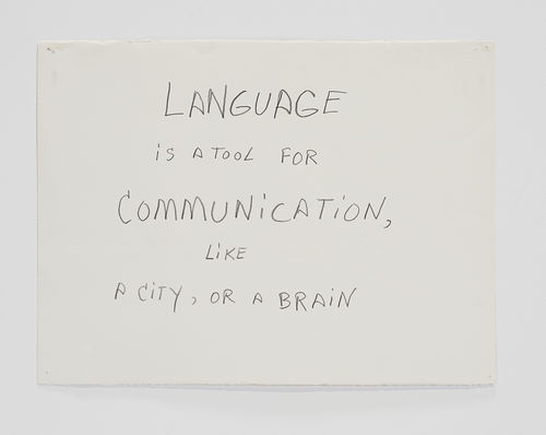 Jimmie Durham, Language is a tool for communication, like a city, or a brain, 1992. 