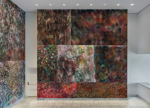 Hammer Projects: Sam Falls, installation view, Hammer Museum, Los Angeles, December 16, 2017–April 29, 2018. Photo: Brian Forrest.