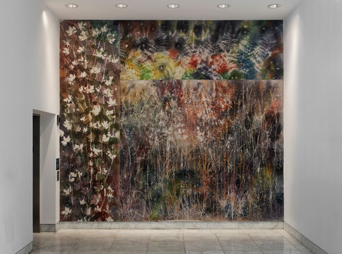 Hammer Projects: Sam Falls, installation view, Hammer Museum, Los Angeles, December 16, 2017–April 29, 2018. Photo: Brian Forrest.