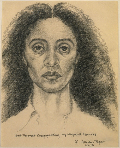 Adrian Piper. Self-Portrait Exaggerating My Negroid Features. 1981. 
