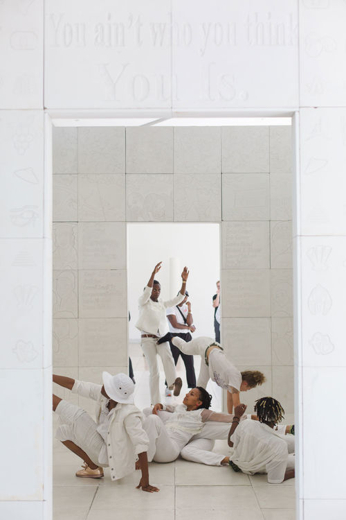 taisha paggett and WXPT, breathingholdinglistening practice, in conjunction with Made in L.A. 2018, Hammer Museum, Los Angeles, September 1, 2018.