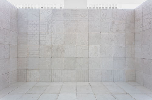 Lauren Halsey, The Crenshaw District Hieroglyph Project (Prototype Architecture), 2018. Installation view, Made in L.A. 2018, June 3-September 2, 2018, Hammer Museum, Los Angeles. Photo: Brian Forrest.