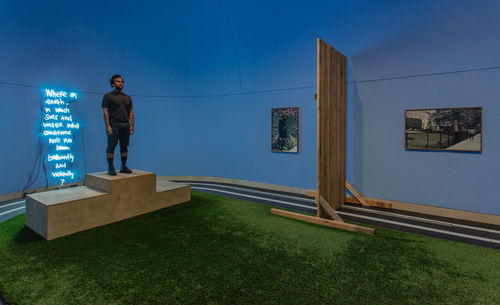 EJ Hill, Excellentia, Mollitia, Victoria, 2018. Installation view, Made in L.A. 2018, June 3-September 2, 2018, Hammer Museum, Los Angeles. Photo: Brian Forrest.