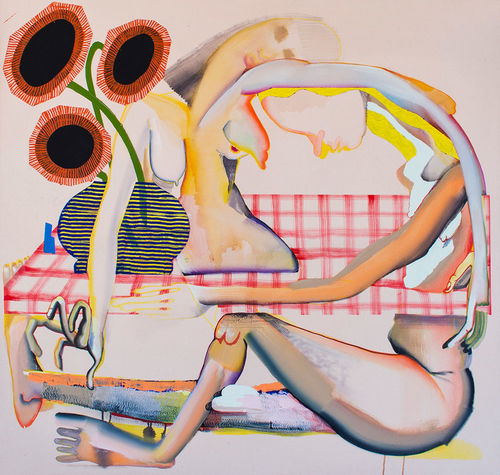 Christina Quarles, I Wake With Yew in Mourning, 2017. Acrylic on canvas. 50 x 52 in. (127 x 5.1 cm). Rubell Family Collection, Miami. Courtesy David Castillo Gallery, Miami.