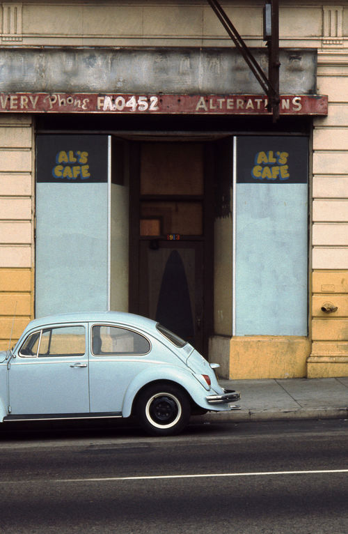 Street view and façade of Al’s Café at 1913 West 6th Street, Los Angeles, 1969. Courtesy the artist; photos: Gary Krueger.