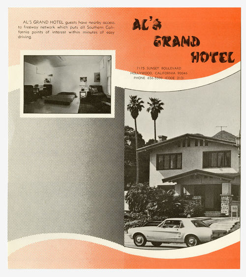 Allen Ruppersberg, Al’s Grand Hotel, 1971. Environmental/Happening, first presented at 7175 Sunset Boulevard, Hollywood, California, May 7–June 12, 1971. Courtesy the artist; photo: Gene Pittman, Walker Art Center.
