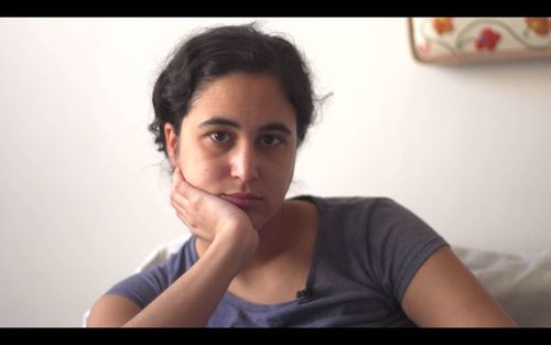 Jasmina Metwaly, Still from Anbar (Marta's studio), 2019. Part of three-channel 2K video, color, sound. 18:55 min. Courtesy of the artist.