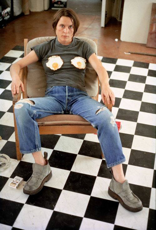 Sarah Lucas, Self-portrait with Fried Eggs, 1996.