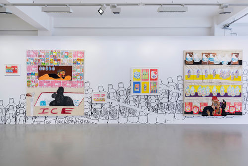 Tschabalala Self, Bodega Run, installation view, Pilar Corrias Gallery, London, September 7—27, 2017