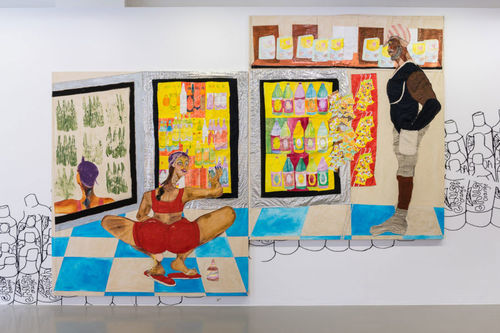 Tschabalala Self, Bodega Run Diptych, 2017