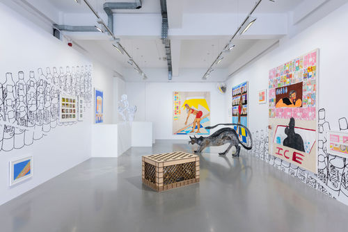 Tschabalala Self, Bodega Run, installation view, Pilar Corrias Gallery, London, September 7—27, 2017