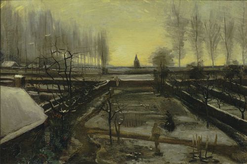 Vincent van Gogh, Garden of the Rectory at Nuenen, 1885. Oil on canvas, mounted on panel. The Armand Hammer Collection, Gift of the Armand Hammer Foundation. Hammer Museum, Los Angeles