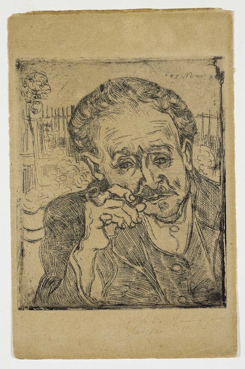 Vincent van Gogh (Dutch, 1853‒1890), Portrait of Dr. Gachet, 1890, etching, The Norton Simon Foundation