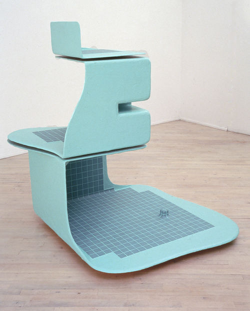 Tishan Hsu, Vertical Ooze, 1987. Ceramic tile, urethane, compound, acrylic, oil on wood. 49.5 x 48 x 61.5 inches (126 x 122 x 156 cm). Centre Pompidou, Paris.