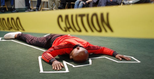 Chasing Monsters from Under the Bed performance. Photo courtesy of Los Angeles Poverty Department.