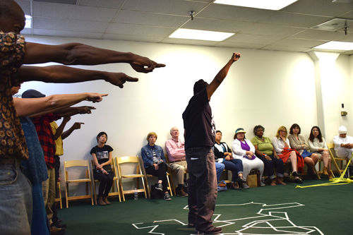 Chasing Monsters from Under the Bed performance. Photo courtesy of Los Angeles Poverty Department.
