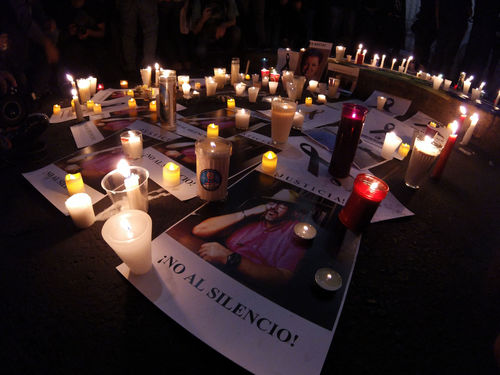 Demonstration outside Secretaria de Gobernación (Secretary of Governorship) against Mexican journalist Javier Valdez murdering, occured in Culiacán, Sinaloa on May 15th, 2017.