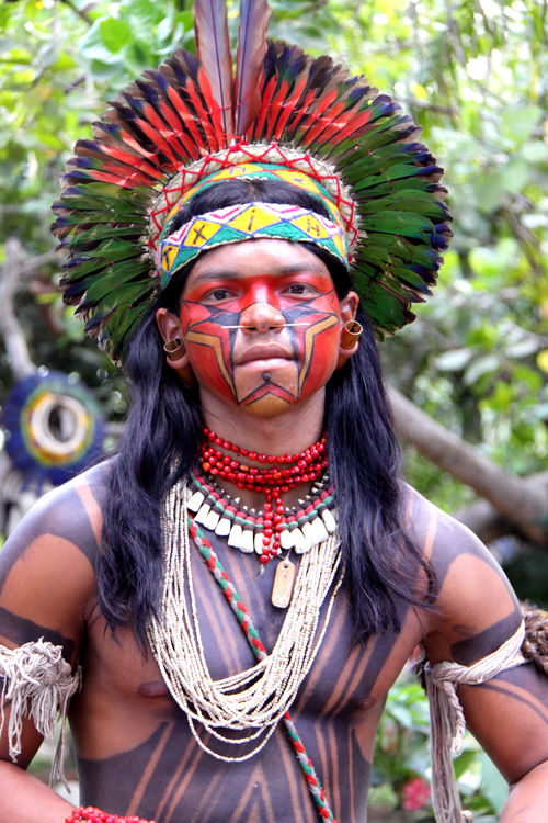 Member of the Pataxó tribe from South America, Bahia province, Brasil