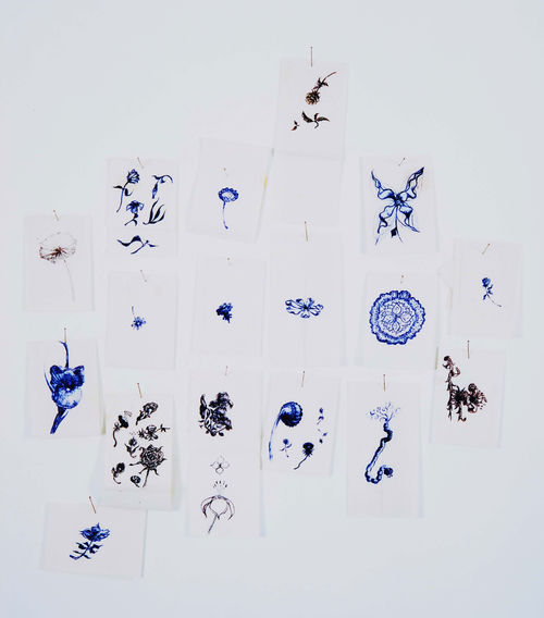 Jim Hodges, "A Diary of Flowers: Black & Blue," 1992
