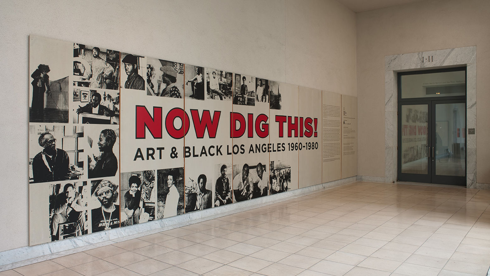 Exhibition entryway sign. Installation view at the Hammer Museum, Los Angeles
