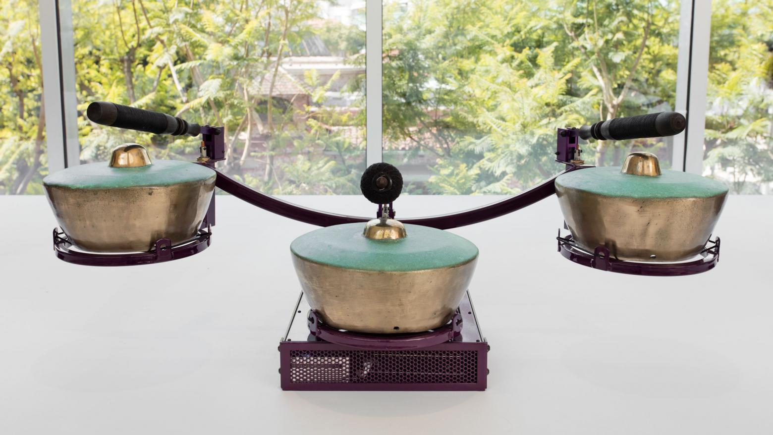 Aaron Taylor Kuffner: Gamelatron Sanctuary. Installation view, Hammer Museum, Los Angeles, June 4–August 13, 2017. Photo: Brian Forrest.