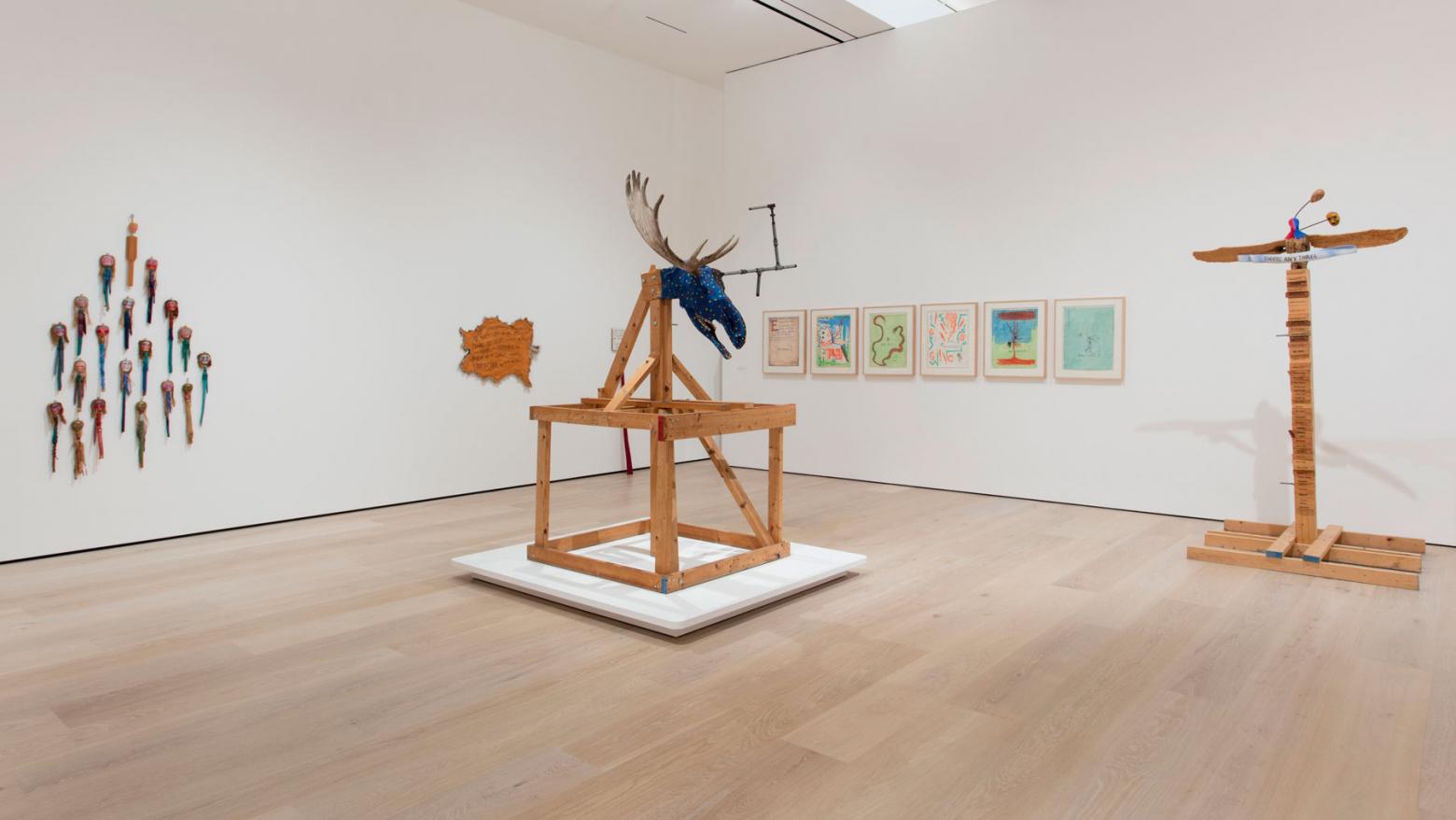 Jimmie Durham: At the Center of the World, Installation view, Hammer Museum, Los Angeles, January 29 – May 7, 2017. Photo: Brian Forrest.
