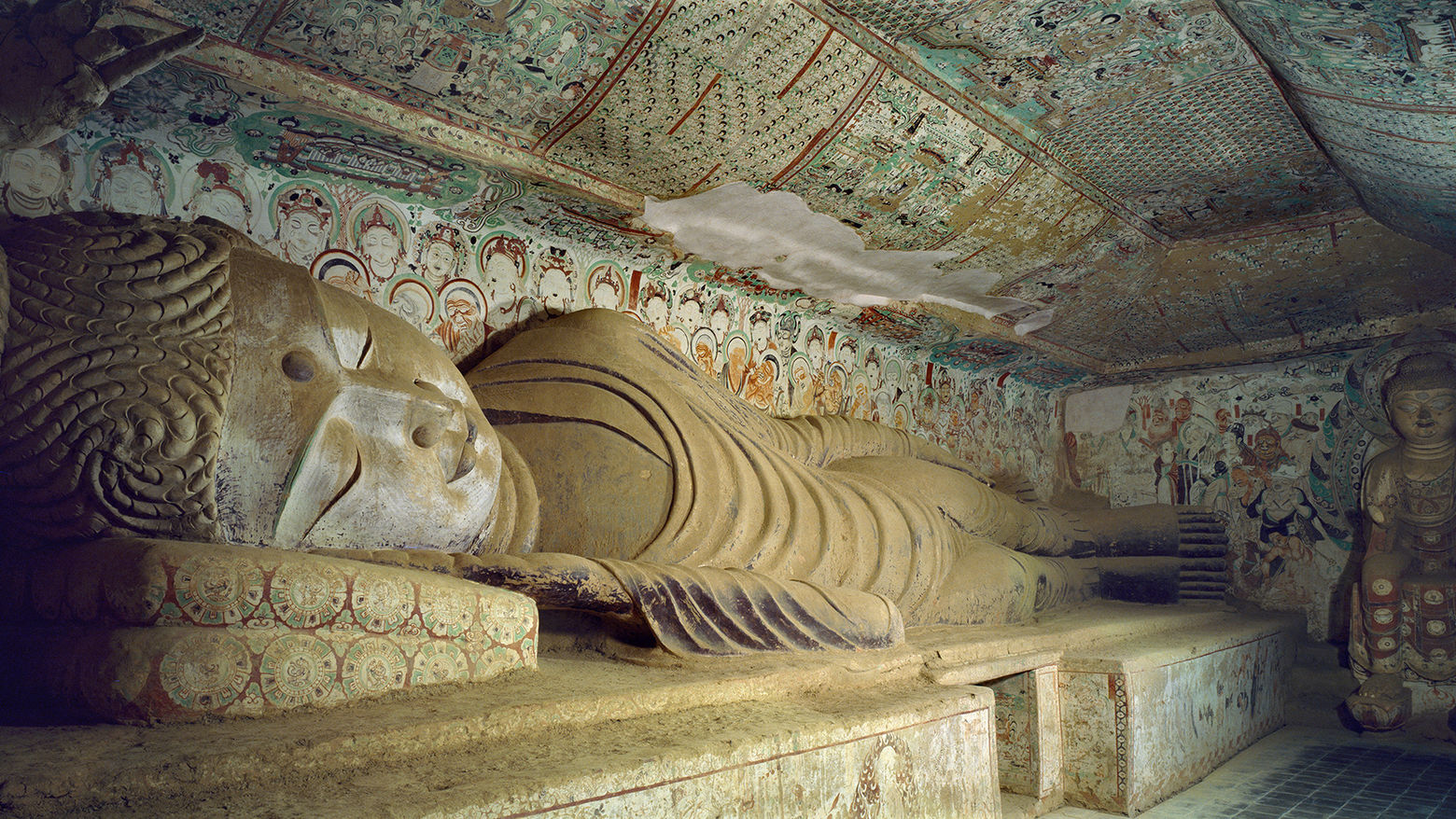 Buddha in Parinirvana, Mogao Cave 158, Middle Tang Dynasty (781-848).