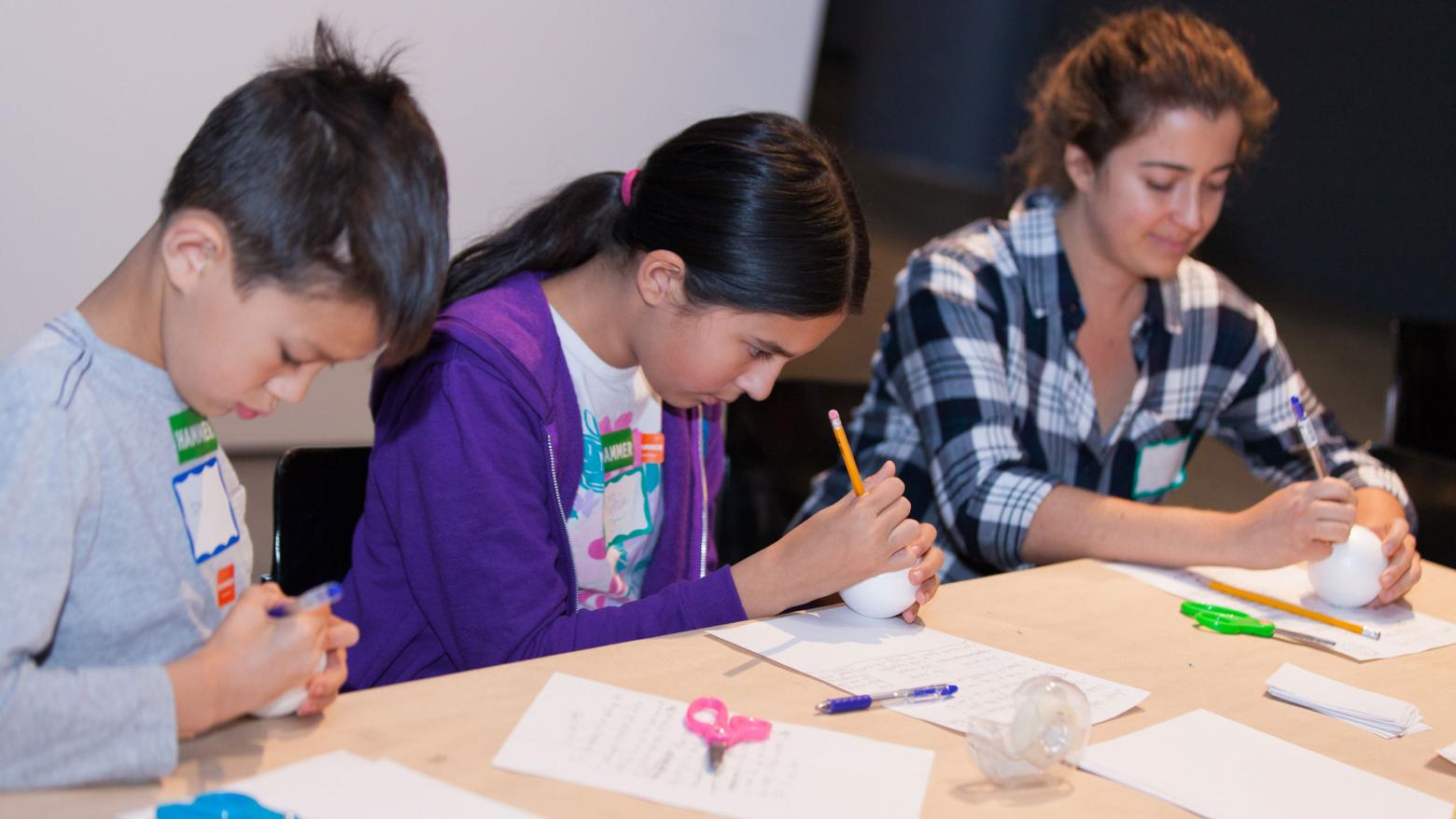 Kids writing