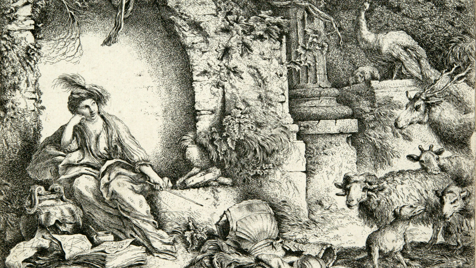 Giovanni Benedetto Castiglione, Melancholia or Circe Turning Ulysses’s Men into Animals, 17th century