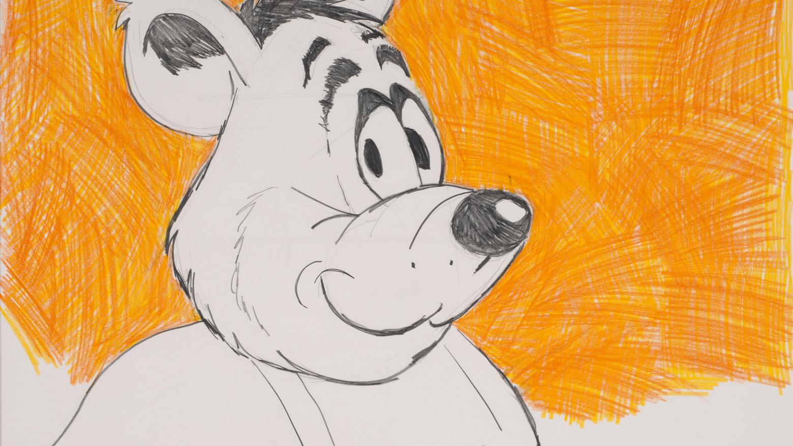 Allen Ruppersberg, Self-Portrait Making a Face Like Barney Bear