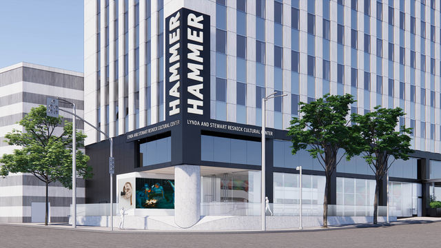 Rendering of new Hammer museum lobby entrance at the corner of Wilshire and Westwood
