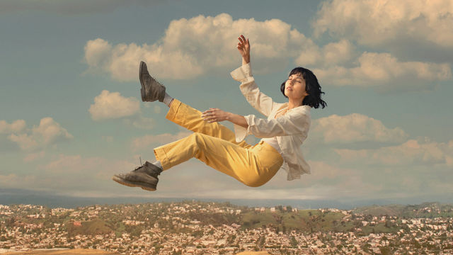 Image of a woman floating in the air