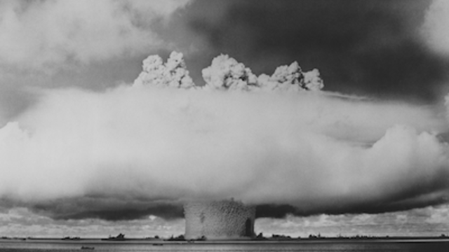 Atomic bomb test in the ocean